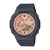 Zegarek Casio G-Shock z czarną kopertą, tarczą w kolorze różowego złota i datownikiem