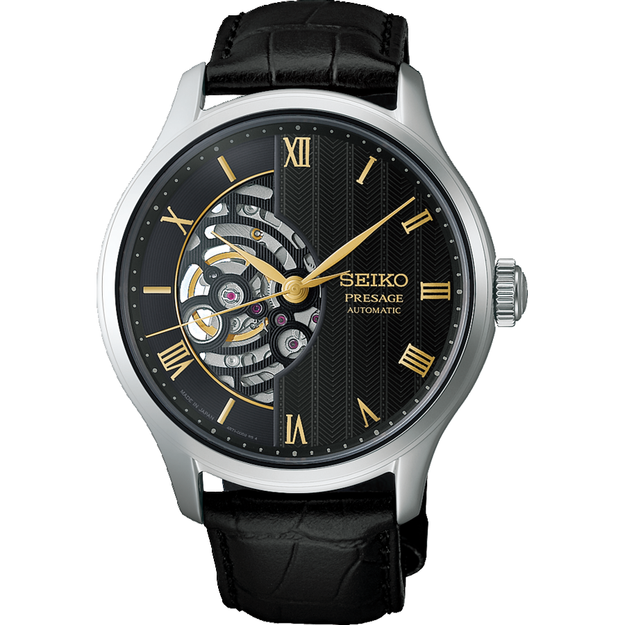 Seiko PRESAGE HCB008J1 Zegarek męski Czarny • Mechanizm automatyczny Kaliber 4R71 • Szkło szafirowe