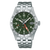 Zegarek męski Seiko 5 Sports z zieloną tarczą, funkcją GMT i stalową bransoletą