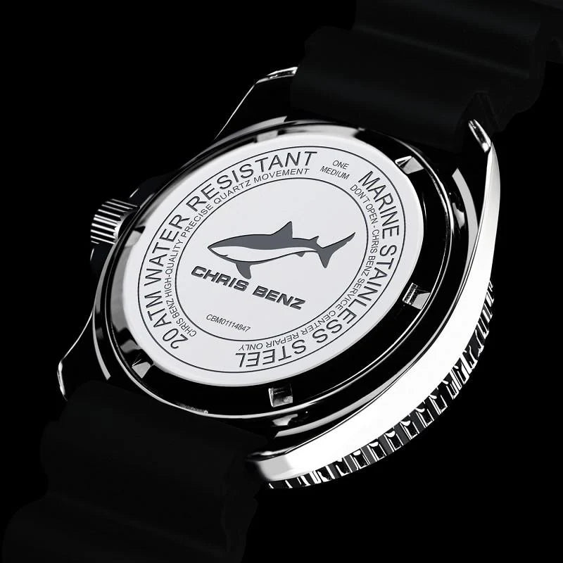 Montre unisexe Chris Benz One Medium CBM-S-MB-SW • Verre saphir • Hai-Proof