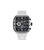 Zegarek chronograf z białym silikonowym paskiem i srebrną lunetą