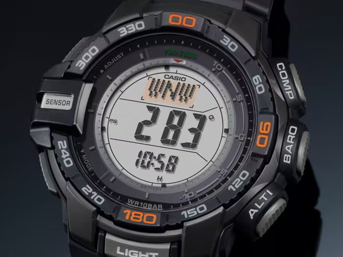 Casio Pro Trek PRG-270-1ER Herren Uhr • Robustes Solar-Uhrwerk • Integrierter Triple Sensor