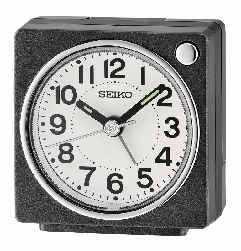 Seiko QHE196K Zegar stołowy Beżowy • Cicha wskazówka sekundowa • Alarm i drzemka