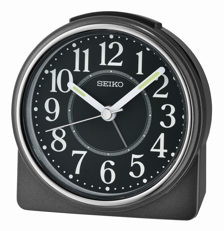 Seiko QHE198K Zegar Stołowy Czarny • Cichy Mechanizm Sweep • Wskazówki Lumibrite