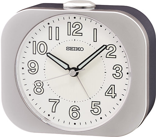 Seiko QHE206S Budzik Srebrny • Cichy Mechanizm Sweep • Wskazówki Lumibrite