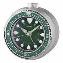 Seiko QHE207A Zegar Stołowy Srebrny • Obrotowa Luneta • Cichy Wskazówki Sekundowe