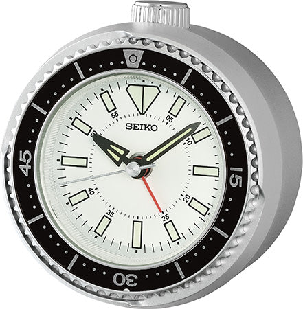 Seiko QHE207S Zegar Stołowy Srebrny • Cichy Mechanizm Sweep • Obrotowa Luneta