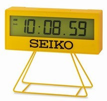 Seiko QHL083Y LCD zegarek na rękę Żółty • Stoper i timer • Funkcja drzemki