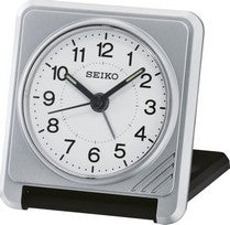 Seiko QHT015S Zegarek Podróżny Srebrny • Mechanizm Kwarcowy • Świecące Wskazówki & Snooze