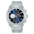 Zegarek męski Lorus Sport: srebrna bransoleta ze stali szlachetnej, niebieska tarcza chronografu