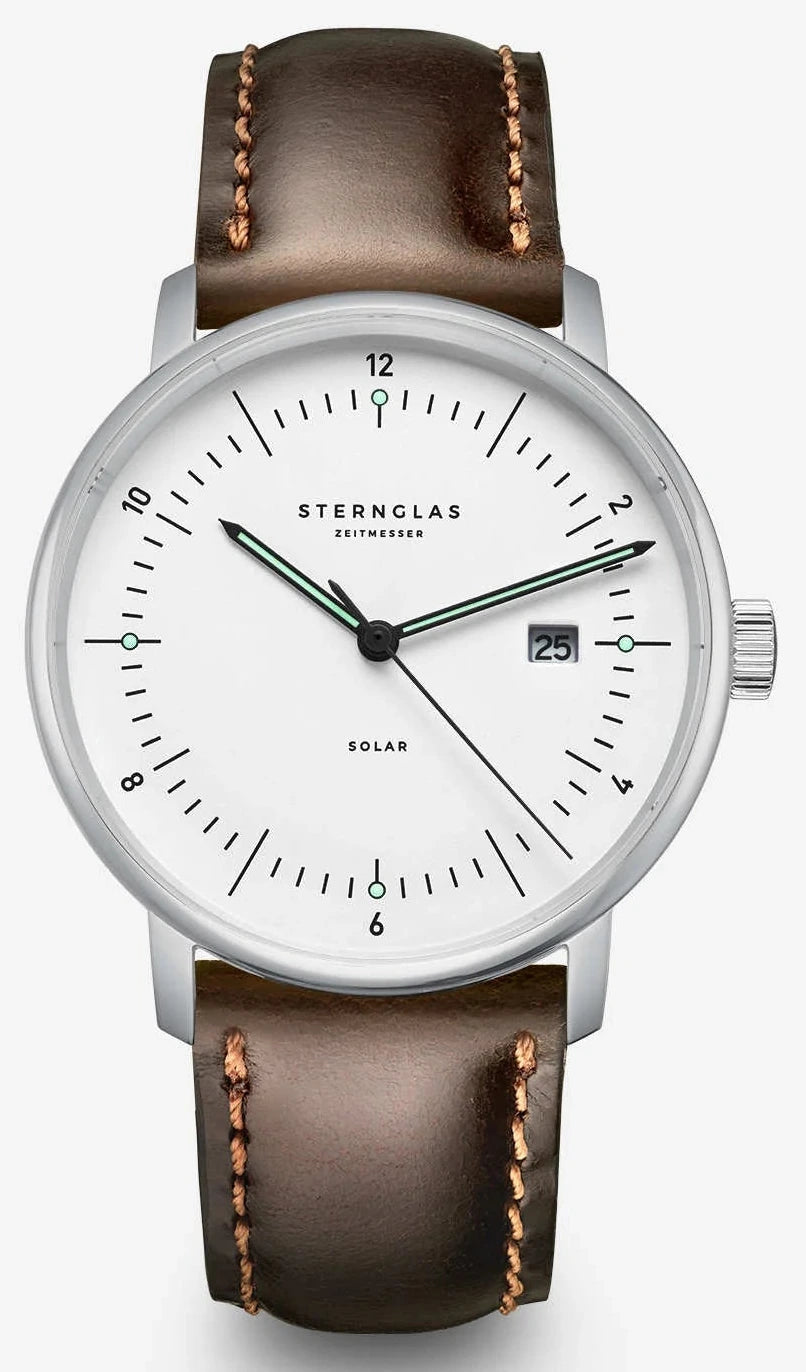 Montre homme Sternglas Naos S01-NS01-BR03 • Solaire • Verre saphir