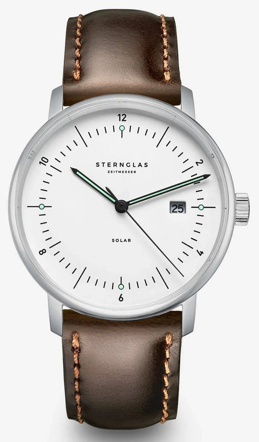 Montre homme Sternglas Naos S01-NS01-BR03 • Solaire • Verre saphir
