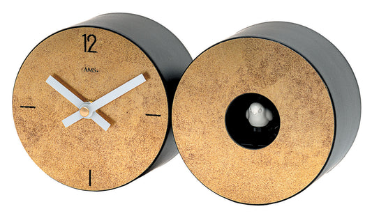 AMS Table Clock Metal • Modern Cuckoo Clock • Brass Antique Decor