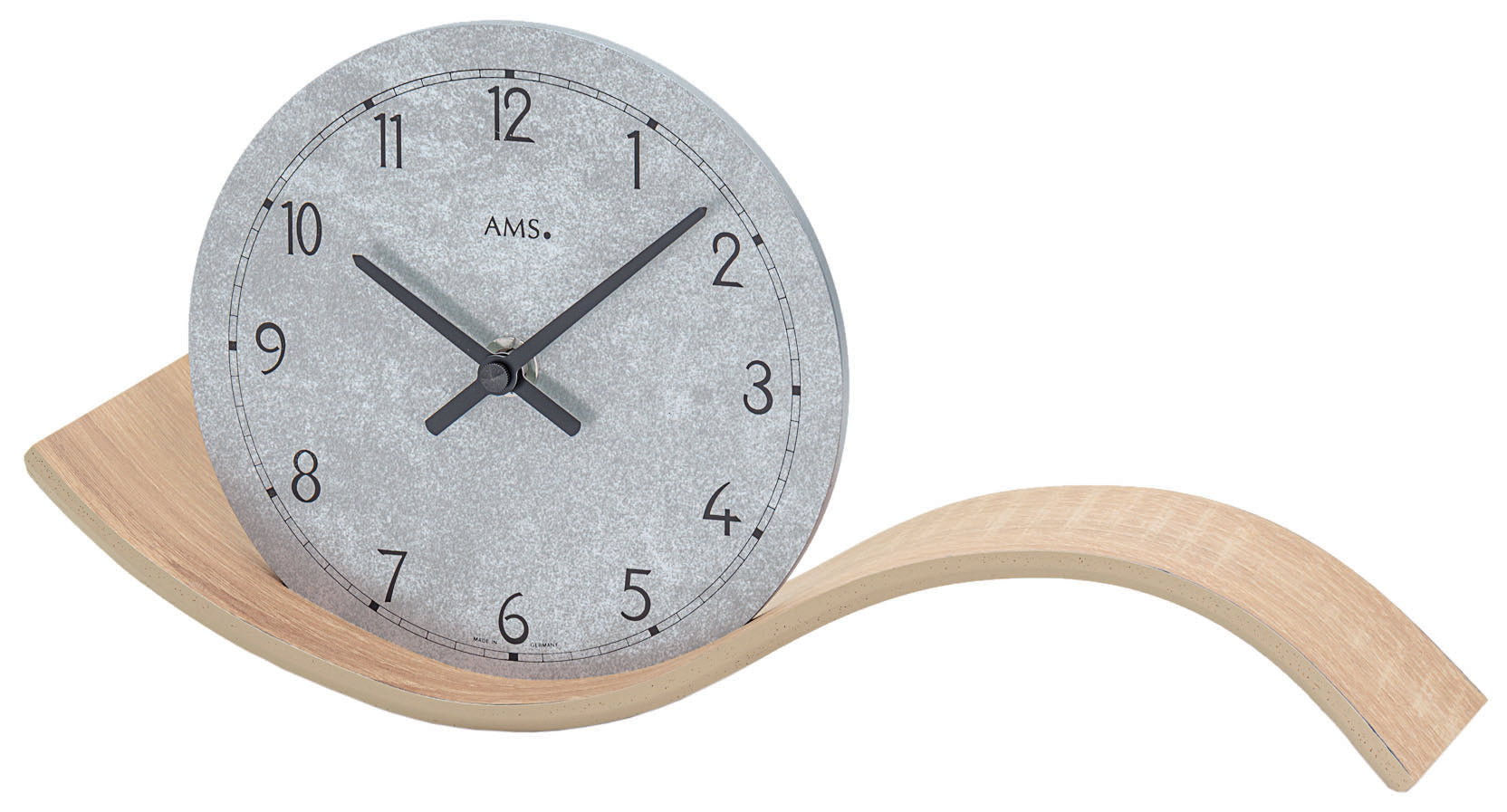 AMS Wooden Table Clock • Modern Design • Precise Quartz Movement