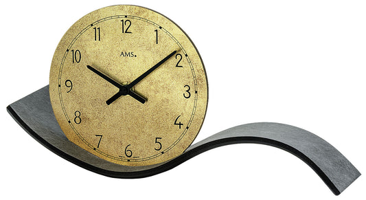 AMS Table Clock Wood • Quartz Movement • Slate Effect