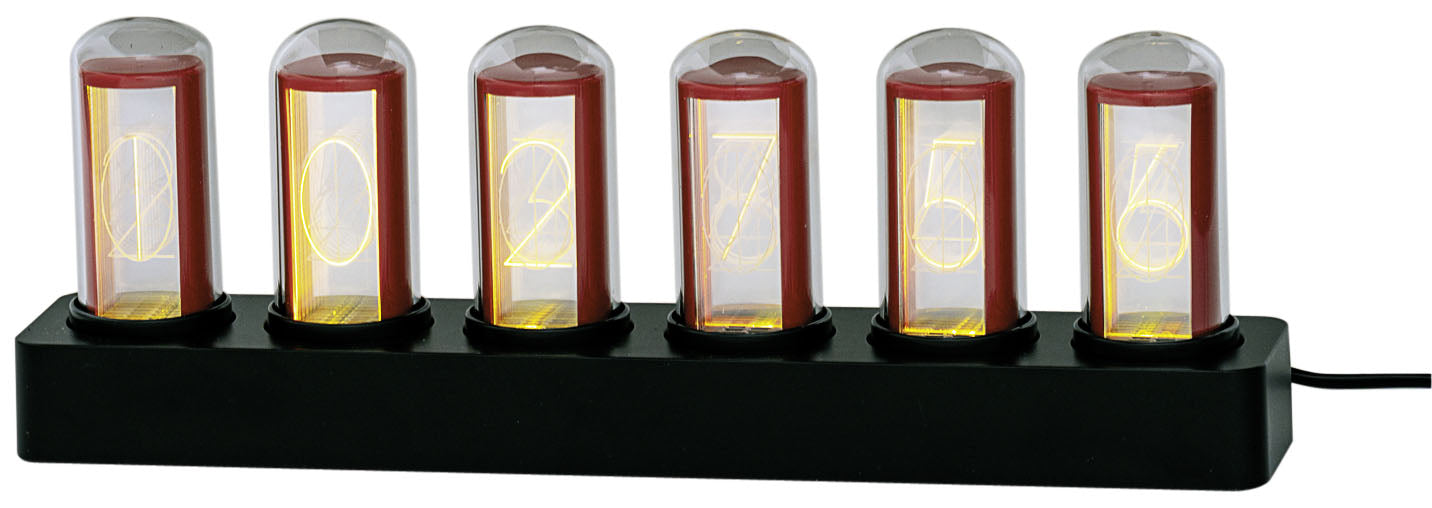 AMS Retro Nixie Tube Table Clock • Six Luminous Digits • Unique Design