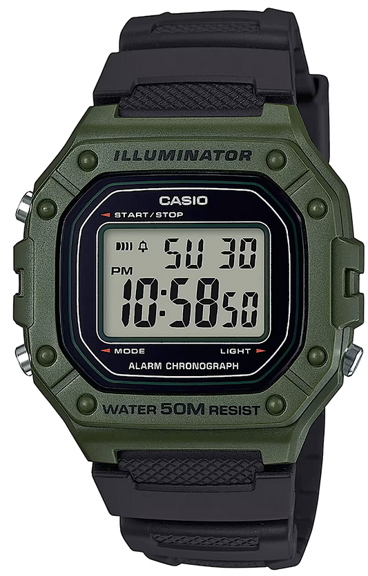 Casio Collection W-218H-3AVEF Herren Uhr • Quarz Uhrwerk • 5 Bar Wasserdichtigkeit