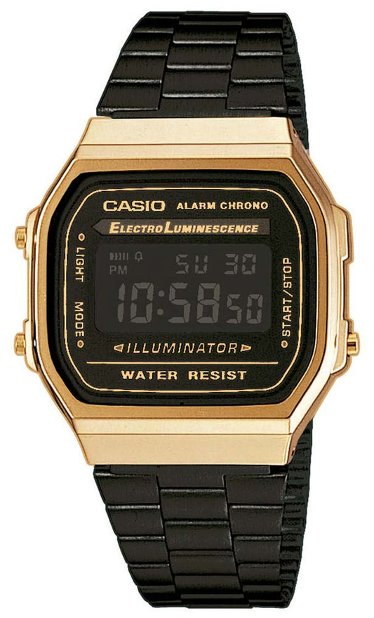 Montre Unisexe Casio Vintage A168WEGB-1B • Design Rétro Iconique • Éclairage Électroluminescent