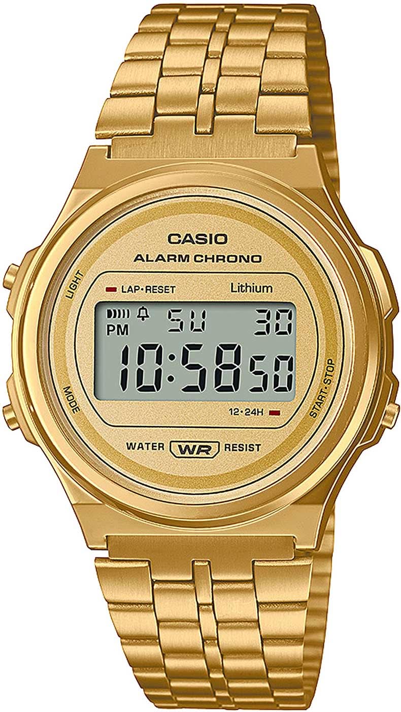 Montre mixte Casio Vintage Iconic A171WEG-9AEF • Quartz • Bracelet en acier inoxydable
