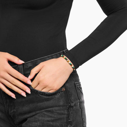 Beads Armband aus imitierter Malachit, Tigerauge, Jaspis - Thomas Sabo Modell: A2183-468-7-L19