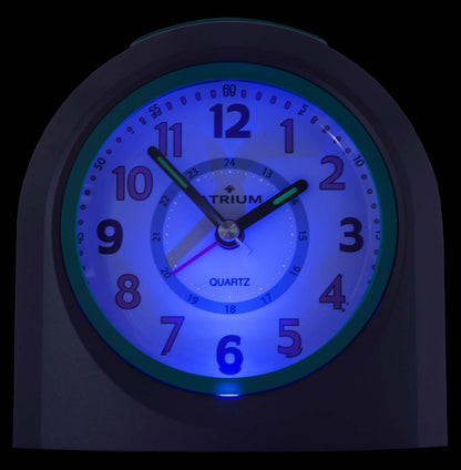 Atrium Kinderwecker Analog 11 x 10.5 cm Kunststoff • Geräuschloses Uhrwerk • Mit Licht & Schlummerfunktion