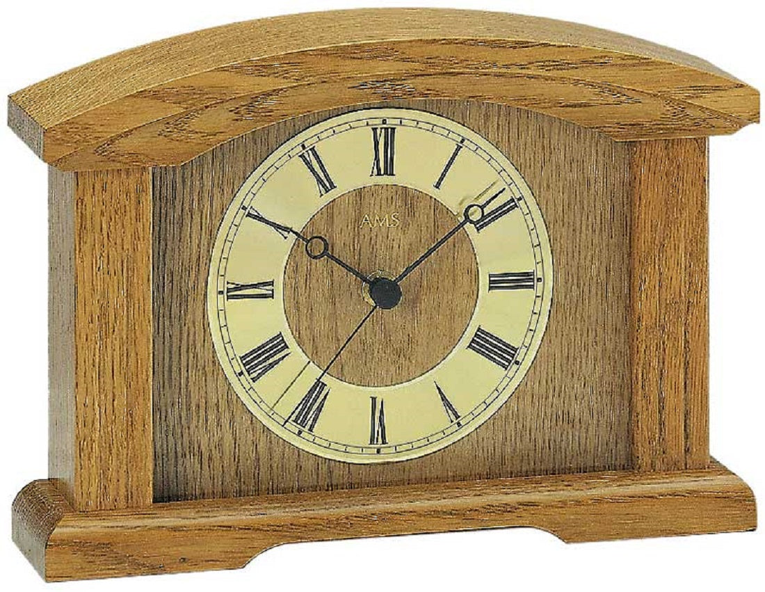 Pendulette de table AMS chêne • Mouvement radio-piloté • Chiffres romains
