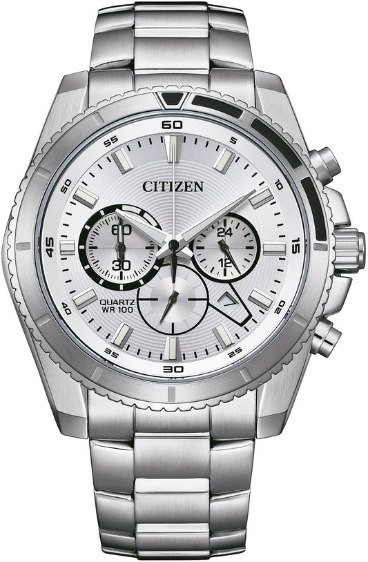 Citizen AN8200-50A Herrenuhr • Präziser Chronograph • Robustes Edelstahl-Design