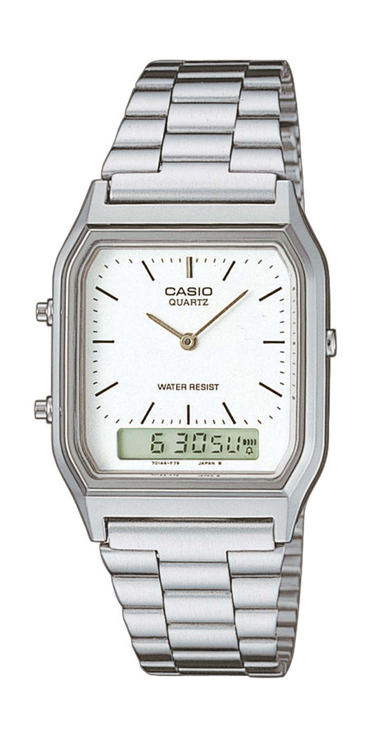 Montre Unisexe Casio Vintage Edgy AQ-230A-7DMQYES • Affichage de l'heure analogique-numérique • Mouvement à quartz
