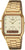 Zegarek Casio Vintage z bransoletą w kolorze złota, z wyświetlaczem analogowo-cyfrowym.