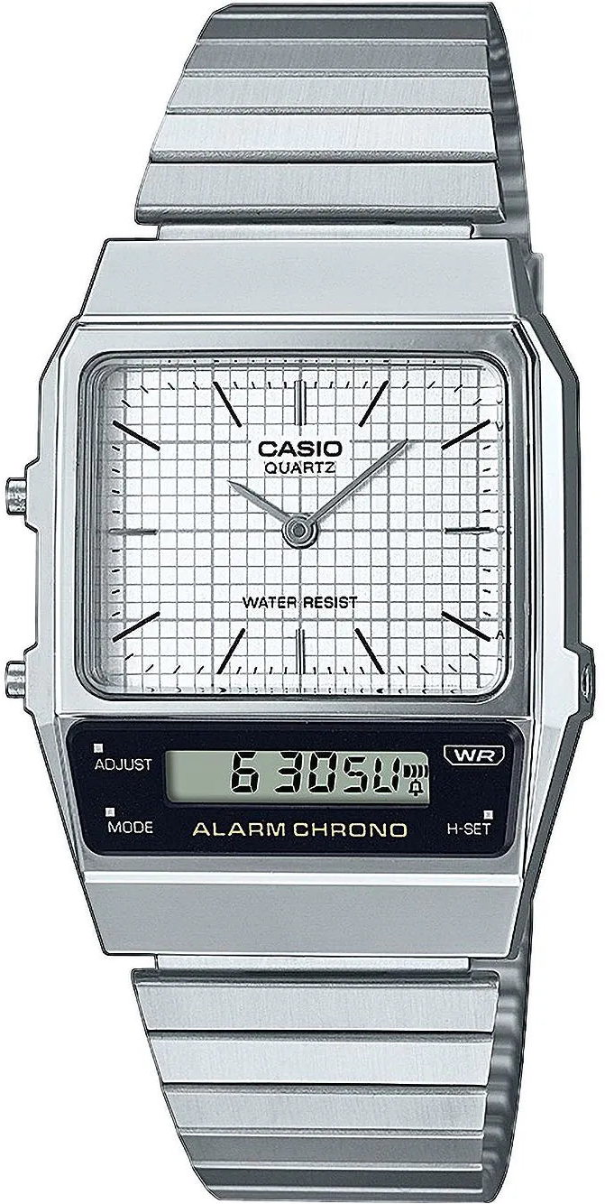 Casio Vintage AQ-800E-7AEF Uhr • Kultiges Retro-Design • Duale Zeitanzeige
