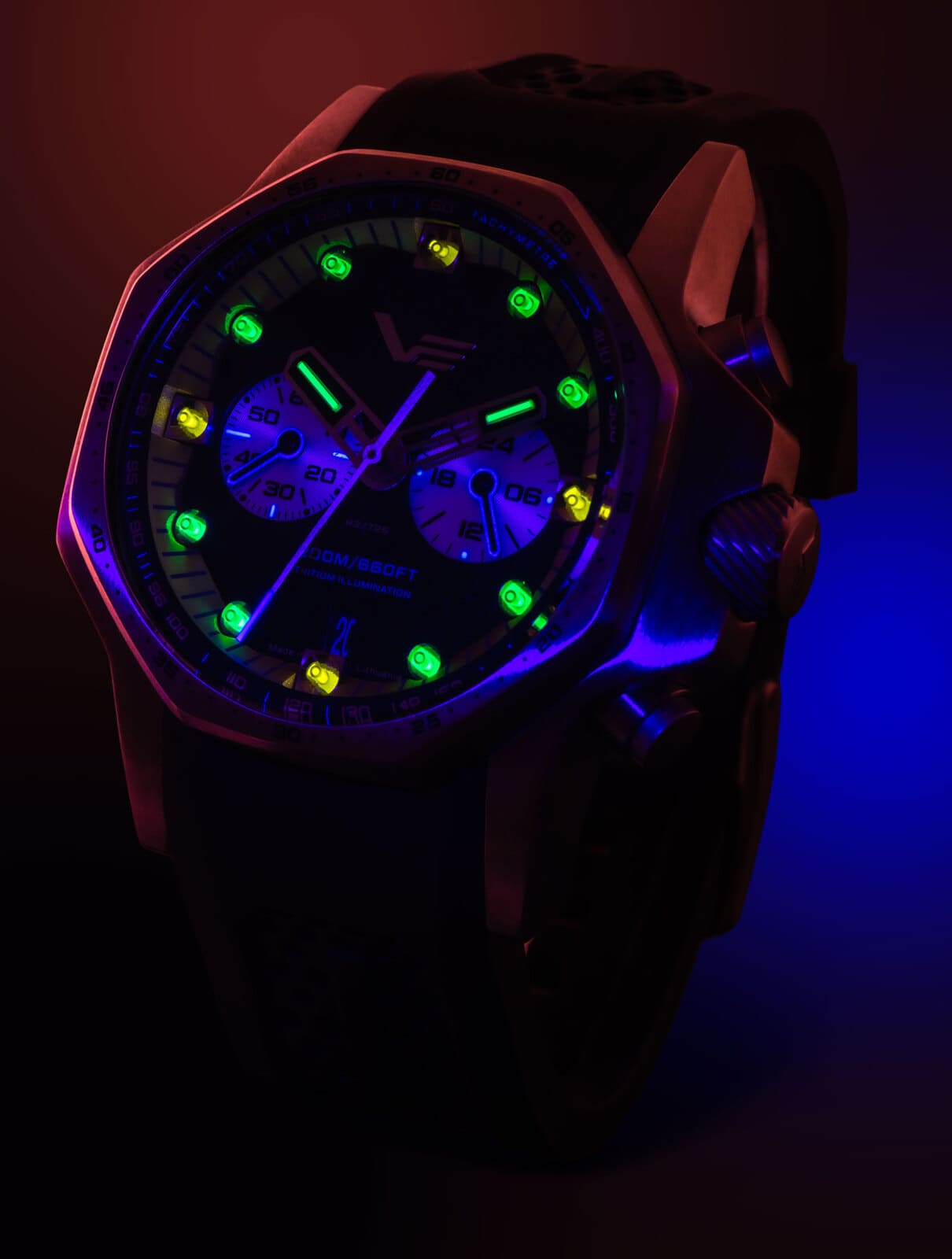 Vostok Europe Atomic Age VK64-640A698 Men's Watch • Tritium Tubes • K1 Safety Glass