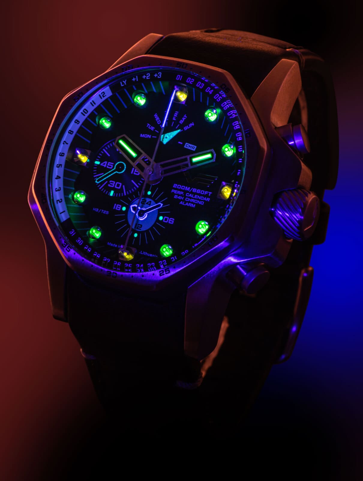 Vostok Europe Atomic Age YM86-640A695 Men's Watch • Tritium Tubes (GTLS) • K1 Safety Glass