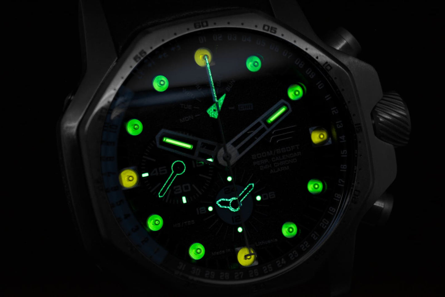 Vostok Europe Atomic Age YM86-640A695 Men's Watch • Tritium Tubes (GTLS) • K1 Safety Glass
