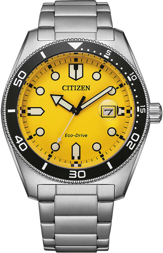 Citizen AW1760-81Z Watch • Solar Quartz • Yellow Dial