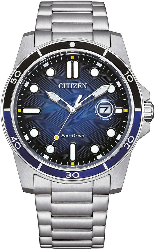 Citizen AW1810-85L Men's Watch • Eco-Drive Solar Powered • 10 Bar Water Resistant