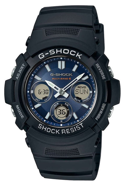 Montre pour homme Casio G-Shock AWG-M100SB-2AER • Réception radio-pilotée • Tough Solar