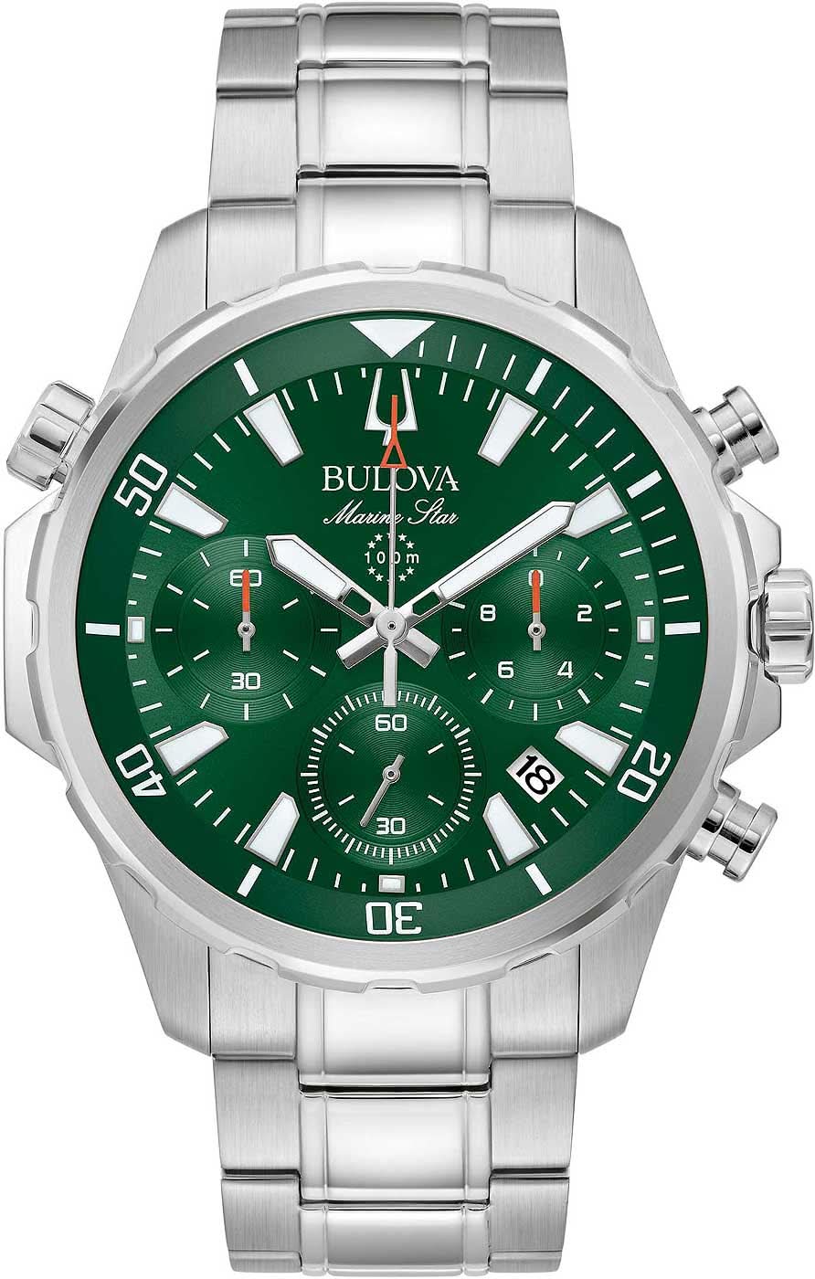 Montre pour homme Bulova Marine Star 96B396 • Chronographe à quartz • Verre minéral