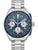 Zegarek męski Bulova z niebieską tarczą chronografu, tachymetrem i metalową bransoletą