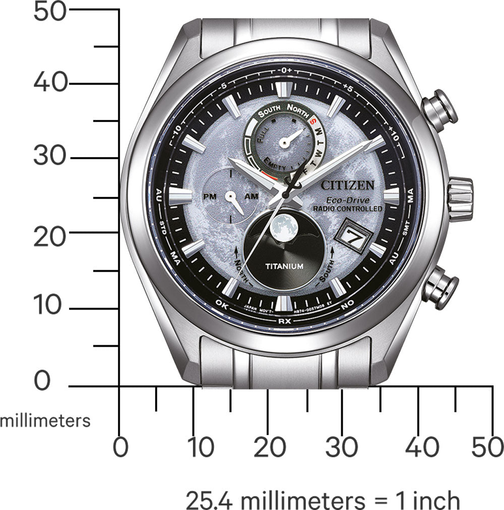 Citizen Tsuki-yomi BY1010-81H Herrenuhr • Eco-Drive Funk-Mondphase • Super Titanium