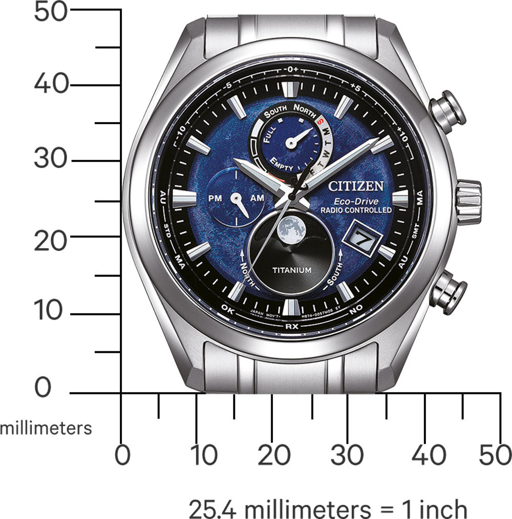 Citizen Tsuki-yomi BY1010-81L Men's Watch • Super Titanium • Moon Phase & Radio Controlled