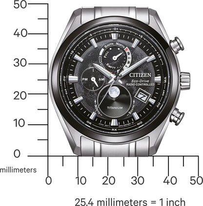 Citizen Tsuki-yomi BY1018-80E Herrenuhr • Eco-Drive Funk-Mondphase • Super Titanium
