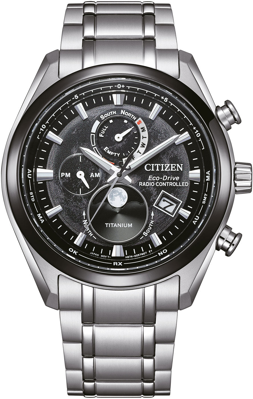 Citizen Tsuki-yomi BY1018-80E Herrenuhr • Eco-Drive Funk-Mondphase • Super Titanium