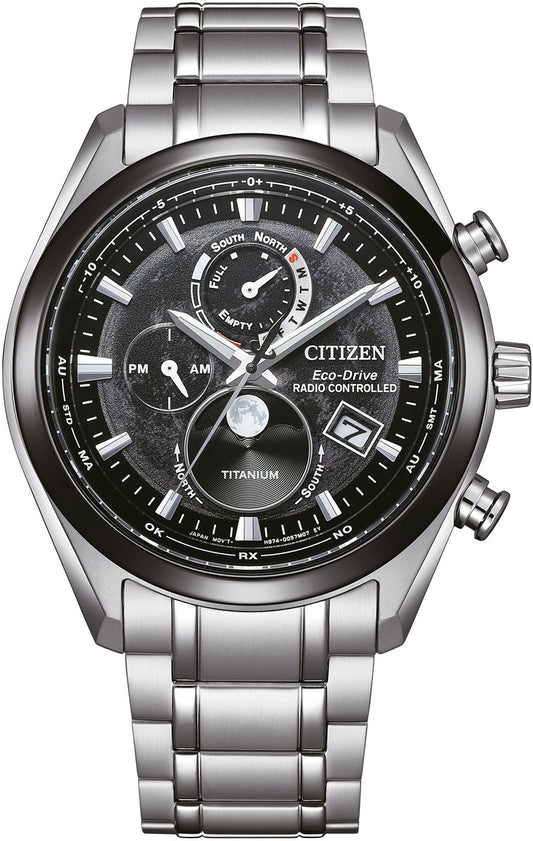 Citizen Tsuki-yomi BY1018-80E Herrenuhr • Eco-Drive Funk-Mondphase • Super Titanium