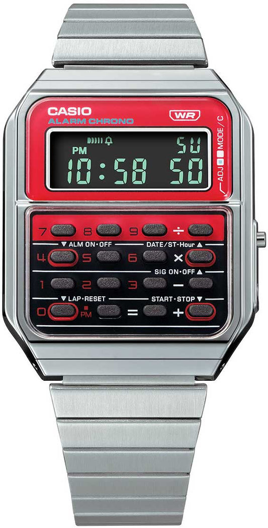 Casio Vintage CA-500WE-4BEF Unisex Uhr • 8-stelliger Rechner • Dualzeit