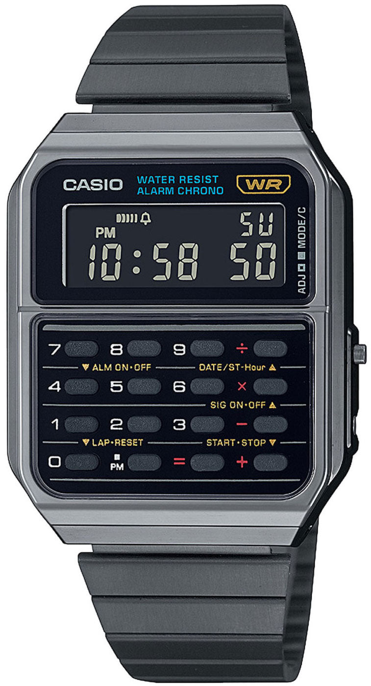 Casio Vintage CA-500WEGG-1BEF Uhr • Rechnerfunktion • Gunmetal-Design