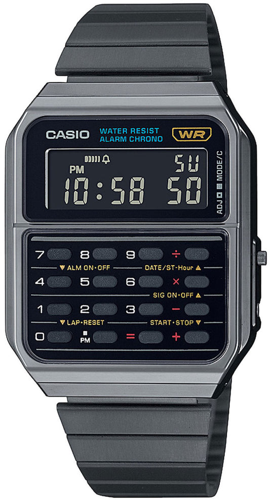 Casio Vintage CA-500WEGG-1BEF Uhr • Rechnerfunktion • Gunmetal-Design