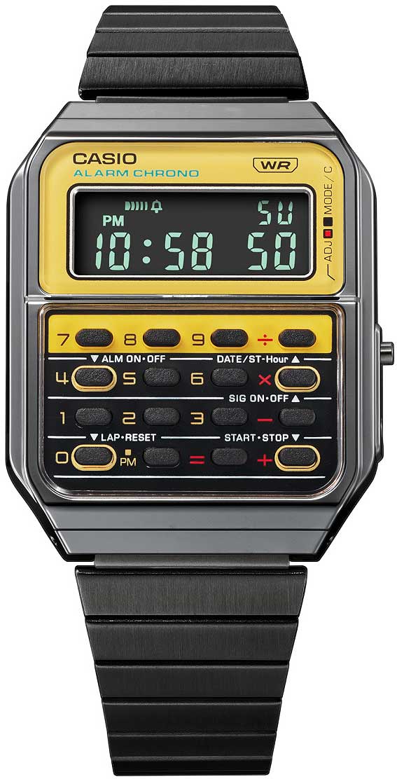 Casio Vintage CA-500WEGG-9BEF Unisex Uhr • Digitalanzeige • Taschenrechner-Funktion