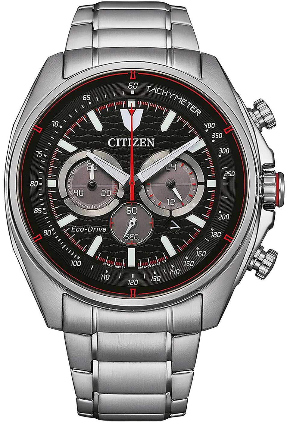 Montre homme Citizen CA4561-89E • Eco-Drive • Chronographe • Acier inoxydable