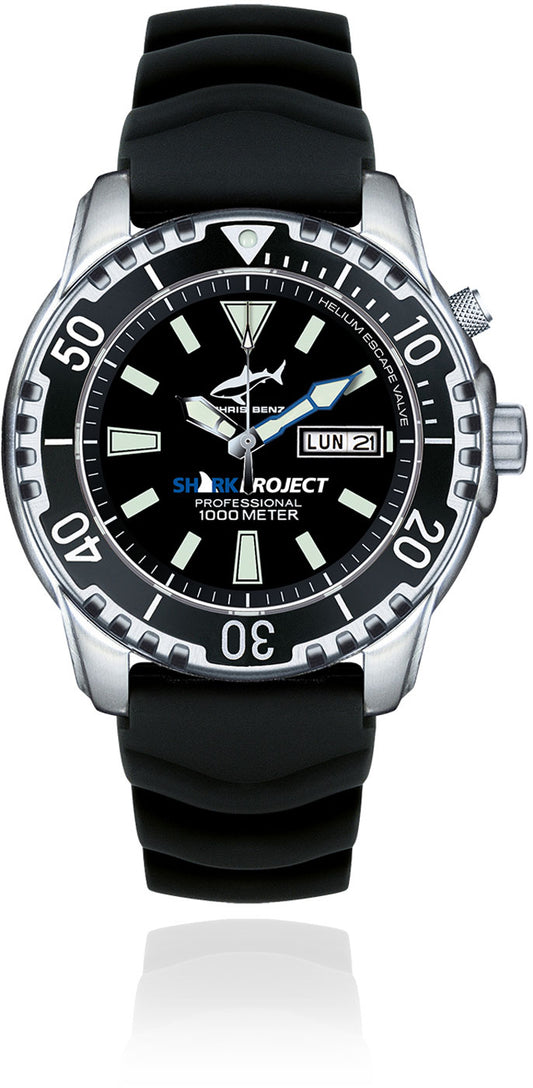 Chris Benz DEEP 1000M SHARKPROJECT Edition CB-1000A-S-KBS Men's Watch • Automatic • Sapphire Crystal