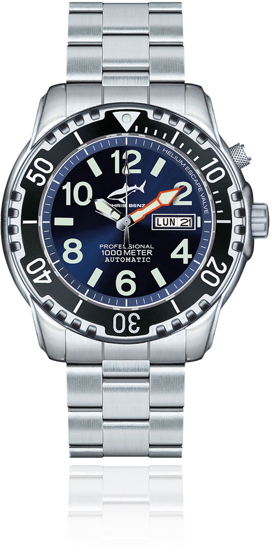 Chris Benz DEEP 1000M AUTOMATIC CB-1000A-B-MB Montre pour homme • Mouvement automatique • Shark-Proof